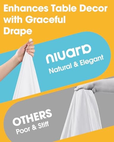 Niuara White Fabric Rectangle Table Cloth - 6 Pack, 60" × 102" Washable Tablecloth for 5FT Tables, Wrinkle-Resistant & Heat-Proof Table Cover for Weddings, Dinners & Parties - Image 4