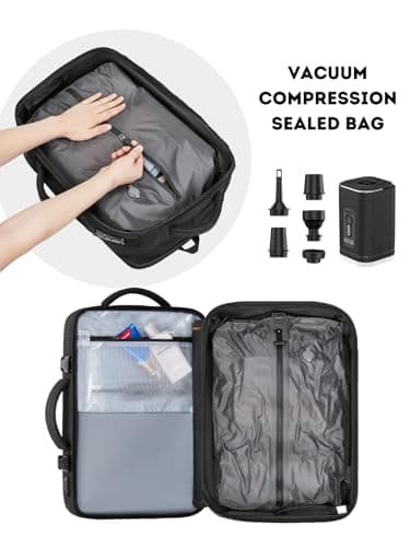 POIXM Vacuum Seal Compression Backpack Travle Backpack 60L Expandable Vacpack with USB Charging Port, Carry-On Suitcase Luggage Water-Resistant (Vacuum Pump Included) - Image 2