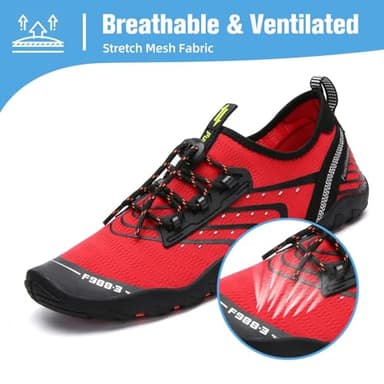 Mishansha Water Shoes for Women Men Barefoot Beach Shoe Quick Dry Aqua Swim Socks for Surfing Yoga Size 15 Women/ 13.5 Men Red - Image 2