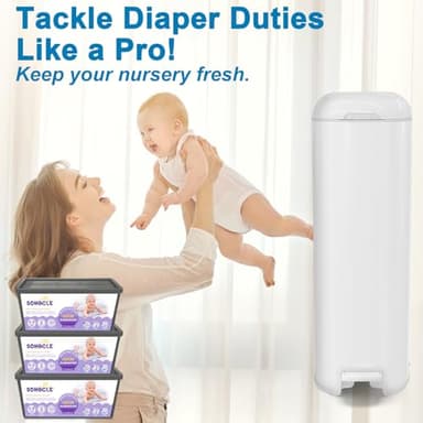 SOHBCLE Refills Compatible with Genie Easy Roll Signature Diaper Pail and Platinum Diaper Pail, Upgraded 90 Bags Hold up to 4200 Newborn Diapers, Extra Thickness Powerful Odor Control, Plant Scented - Image 6