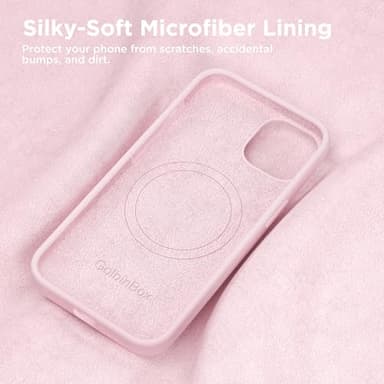 GolbinBox Magnetic for iPhone 13 Case & iPhone 14 Case, Compatible with MagSafe, [Soft Anti-Scratch Microfiber Lining], Slim Liquid Silicone Shockproof Protective Phone Case 6.1 inch, Chalk Pink - Image 6