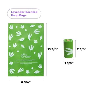 Best Pet Supplies Poop Bags for Dogs, 50% Post-Consumer Recycled Content dog waste bags on rolls, fits all poop bag holders for leashes - 150 Count, Green, Lavender Scented - Image 2