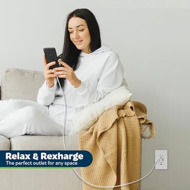 TOPGREENER USB Outlet, Type C & Type A USB Wall Outlet, 15 Amp Tamper Resistant Receptacle Plug, Charging Power Outlet with USB Ports, Wall Plate Included, UL Listed, TU21536AC-W-6PCS, White, 6 Pack - Image 5