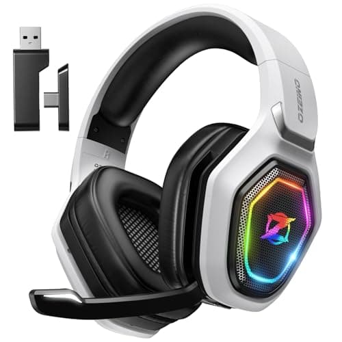 Ozeino 2.4GHz Wireless Gaming Headset for PC, Ps5, Ps4 - Lossless Audio USB & Type-C Ultra Stable Gaming Headphones with Flip Microphone, 40-Hr Battery Gamer Headset for Switch, Laptop, Mobile, Mac - Image 1