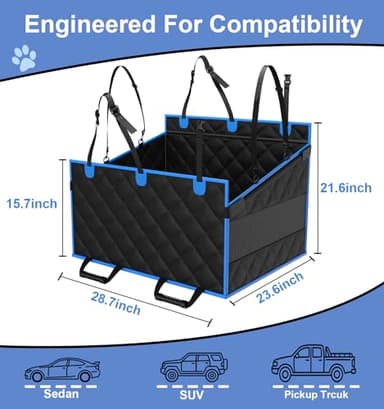 H HOH-Tech Dog Car Seat Large Size Seat Hammocks Dog Seats for Cars Pet Car Back Seats Extender Large & Small Dogs Hammock for Bed Mattress for SUV Truck - Image 2