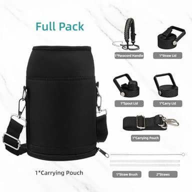 Konokyo Gallon Insulated Water Bottle with Straw,128 oz 3 Lids Water Jug with Carrying Bag,Paracord Handle, Double Wall Vacuum Stainless Steel Metal Flask,Camp Green - Image 6