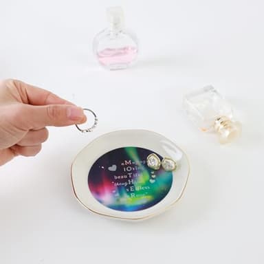 HOME SMILE Jewelry Ring Dish Tray with Dynamic Pattern Shifts for Mom,Unique Mother's Day Gifts,I Love You Mom - Image 3