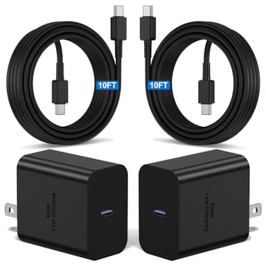 2Pack 45W Super Fast Charger Type C 10ft, USB C Wall Charging and Long Android Phone Charger Cable Cord for Samsung Galaxy S25 Ultra/S25 Plus/S25/S24+/S24 Ultra/S23 Ultra/S22 Plus/S21/Note 20/Note10+ - Image 1
