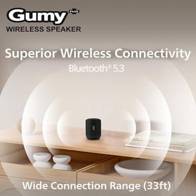 JVC Gumy Portable Bluetooth 5.3 Speaker – Indoor/Outdoor Wireless – Waterproof for Travel & Home – 16HR Playtime – USB-C, Aux Input, Compact & Easy to Carry, Mic for Calls, Voice Assist, Carry Strap - Image 4