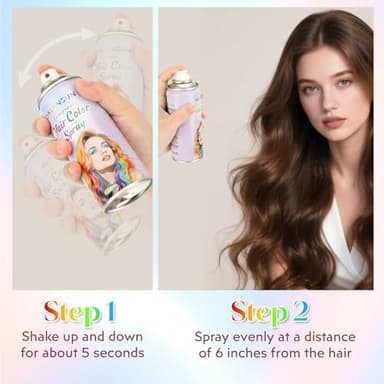 Black Hair Spray Temporary【Instant Color】【Skin Friendly】【Easy To Clean】【Large Capacity】Washable Hair Color Spray For Women/Men 4.06 oz，12 Black - Image 9