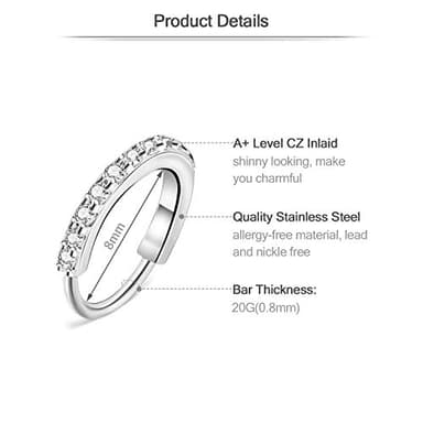 Mayhoop 20g Nose Rings Hoops And Studs For Women Men - Hypoallergenic 316L Surgical Stainless Steel L Shape Nose Screw Bone Silver Rose Gold Black Rainbow Pack 28Pcs - Image 2