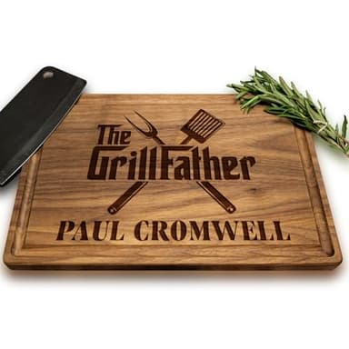 Personalized Wooden Grilling Board – Custom BBQ Gift for Men: Dad, Husband, Grandpa, Father-in-Law or Him – Birthday, Anniversary, Father’s Day or Christmas – Great Gift Idea for Men Who Love Grilling - Image 1