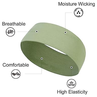 TERSE Headbands for Women's Short Hair - Non-Slip Elastic Sweat Hairbands, Soft Fabric Cloth Bands for Workout, Yoga, Running, Sports, Thin Hair Wrap for Girls - Image 2