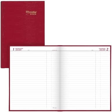Brownline® 2025 Traditional Daily Planner, Untimed Journal, 12 Months, January to December, Perfect Binding, 10" x 7.875", Bright Red (C550.RED-25 - Image 3