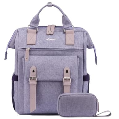 LOVEVOOK Extra Large Backpack for Women, 18 Inch Travel Laptop Backpack with USB Charging Port, Teacher Doctor Nurse Work Bags, College Computer Backpack Purse, Wide Open Carry On Travel Bag, Purple - Image 1