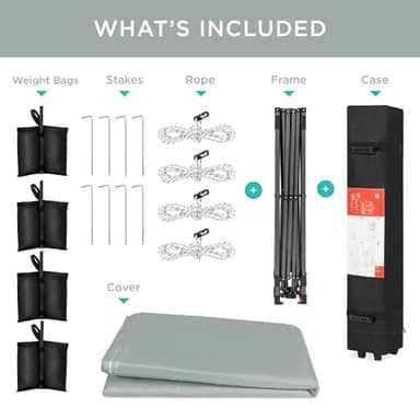 Best Choice Products 10x10ft 1-Person Setup Pop Up Canopy Tent Instant Portable Shelter w/ 1-Button Push, Case, 4 Weight Bags - Silver - Image 9