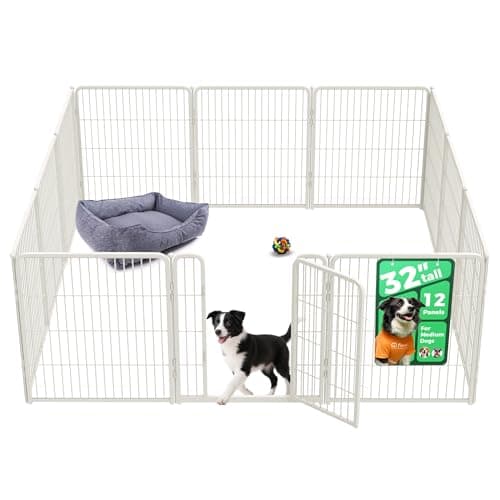 FXW Homeplus Unleashed Indoor Dog Playpen - Stress-Free and Safe Play, Heavy Duty 32 Inch 12 Panels Dog Pen for Small and Medium Dogs, White│Patented - Image 1