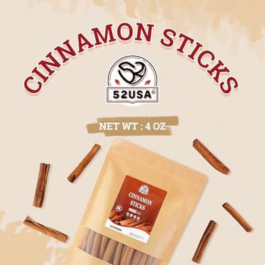 52USA Cinnamon Sticks, Cinnamon 4 oz (113g), Whole Cinnamon Sticks, 100% Raw, Kosher Certified, Gluten Free, Pure & Fresh Cinnamon, Perfect for Baking, Cooking & Beverages - Image 3