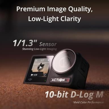 DJI Osmo Action 4 Essential Combo, 4K/120fps Waterproof Action Camera with a 1/1.3-Inch Sensor, Stunning Low-Light Imaging,10-bit & D-Log M Color Performance, Long-Lasting 160 Mins, Outdoor Camera - Image 2