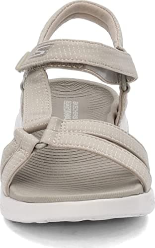 Skechers Womens On-the-go 600 - Brillancy Sport Sandal, Beige/White, 8 Wide US - Image 2