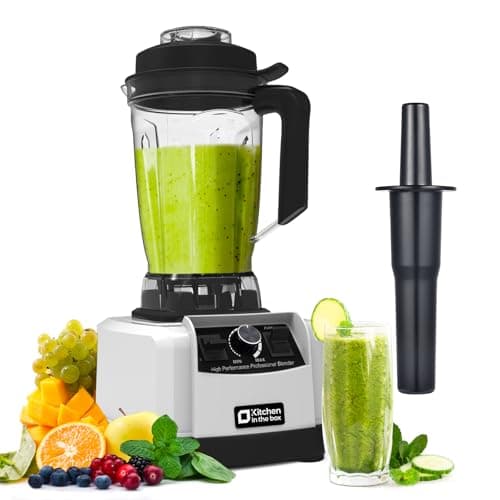 Kitchen in the box Blender 68 OZ, 1500 Watt Professional Smoothie Blenders with Stainless Steel Blades, BPA Free Blender for Frozen Drinks, Ice Crush, Protein Shakes (Silver) - Image 1