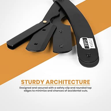 Utopia Care Professional Straight Razor for Men, Barber Straight Edge Razor Safety with 100 Pack Blades, Black - Image 4