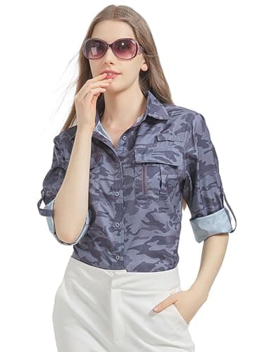 Toumett Women's UPF 50+ Long Sleeve UV Sun Protection Shirts, Fishing Hiking Travel Shirt,Breathable and Fast Dry(5071,Camo,M) - Image 4
