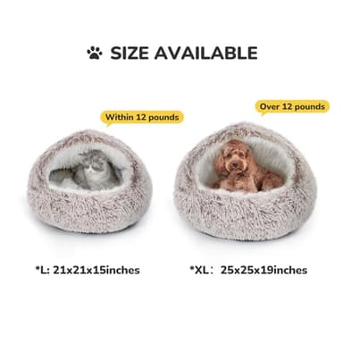 CATISM Cat Bed, Plush Hooded Cat Beds for Indoor Cats, Self Warming Cats Beds Cave, Cozy Pod for Indoor Kitten or Small Dog, Removable Washable with Non-Slip Bottom - Image 6