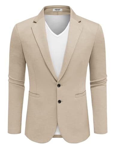 COOFANDY Mens Dress Sport Coats Casual Stylish Suit Jacket Blazer Big and Tall Light Khaki - Image 6