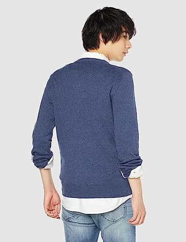 Amazon Essentials Men's Long-Sleeve Crewneck Sweater, 100% Cotton, Big & Tall Options Available, Blue Heather, X-Large - Image 3