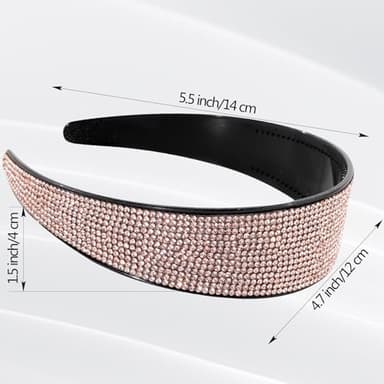 AMCAMI Head Bands for Women's Hair Champagne Hair Accessories Rhinestone Headband with Teeth Diamond Bling Sparkly Headbands for Women Glitter Hairband - Image 2