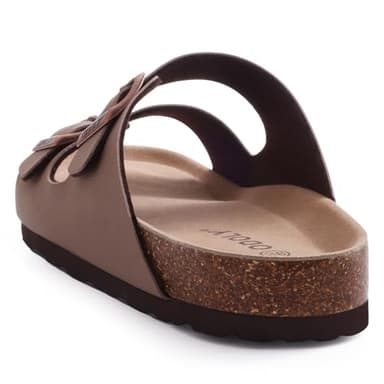 ODOLY Unisex Cork Footbed Slide Sandal, Arch Support Summer Outdoor Sandals with Adjustable Buckle for Women and Men, Brown 39 (8-8.5 Women/6.5-7 Men) - Image 5