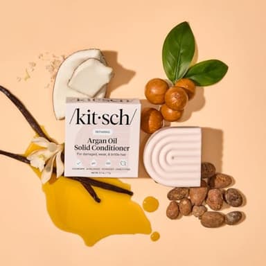 Kitsch Argan Oil Conditioner Bar – Repairing Hair Conditioner for Damaged Hair, Anti-Frizz – Strengthening, Moisturizing Hair Care – Paraben, Silicone & Sulfate-Free – Made in USA - 2.7 oz - Image 9