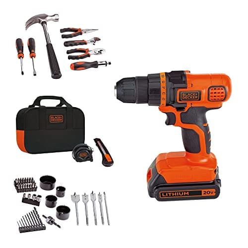 BLACK+DECKER 20V MAX 68-Piece Cordless Drill and Home Tool Project Kit with Tool Storage Bag (LDX120PK) - Image 1