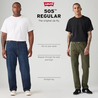 Levi's Men's 505 Regular Fit Jeans (Also Available in Big & Tall), Fly on The Wall - Image 4