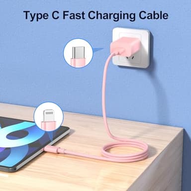 Compatible with iPhone 14 Fast Charger,3 Pack Type-C Charger with 6ft USB C Cable,20W PD USB C Wall Charger Adapter with Type C to Liighting Cables Compatible with iPhone 14/14 Pro/14 Pro Max/13/12/11 - Image 4