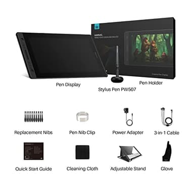 HUION KAMVAS Pro 16 Drawing Tablet with Screen, 15.6 inch Pen Display Anti-Glare Glass 6 Shortcut Keys Adjustable Stand, Graphics Tablet for Drawing, Writing, Design, Work with Windows, Mac and Linux - Image 9