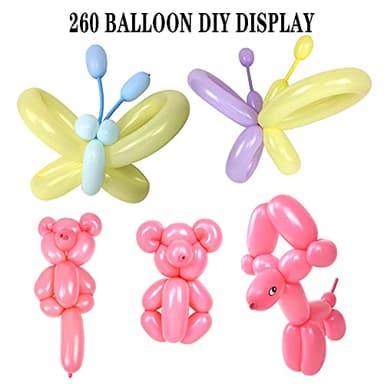 LXZFCRG 260 Balloons Pack of 100, Premium Long Latex Twisting Balloons for Birthday Wedding Festival Party Pastel Color Pack of 100 - Image 6