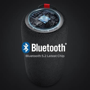 Monster S310 Upgraded Bluetooth Speaker, Portable Speaker, 30W True Wireless Stereo Pairing Deliver Dynamic Sound, IPX6 Waterproof, Bluetooth 5.2 Built-in Mic, 24H, for Family Outdoor Black - Image 4