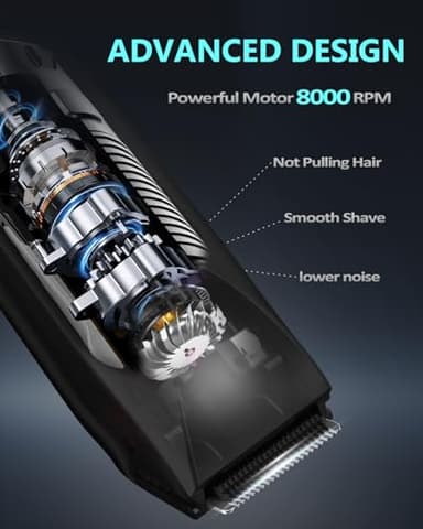 Electric Body Hair Trimmer for Men - Manscape Pubic Hair Groomer Waterproof Wet/Dry Ball Grion Shaver Type-C Rechargeable Cordless Replaceable Ceramic Blade Razor Male Grooming Smooth - Image 3