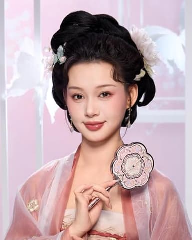 Flower Knows Butterfly Cloud Collar Hand Mirror,Vintage Chinese Round Fan Design,Fancy & Pretty Princess Handheld Mirror with Long Handle,Gift for Girls & Women(Lotus Pink) - Image 5