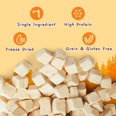 Jungle Calling Freeze-Dried Chicken Treats for Cats & Dogs, Single Ingredient, Grain-Free, High Protein Training Rewards & Food Topper (Chicken Cubes, 3.2 oz) - Image 2