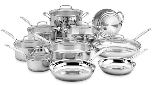 Cuisinart 17-Piece Cookware Set, Chef's Classic Steel Collection 77-17N - Image 1