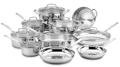 Cuisinart 17-Piece Cookware Set, Chef's Classic Steel Collection 77-17N - Image 1