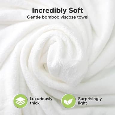 KeaBabies Hooded Baby Towel for Newborn - Viscose Derived from Bamboo Large Baby Bath Towels with Hood for Boys, Girls, Toddler, Extra Absorbent & Soft Newborn Bath Essentials (Serenity) - Image 2