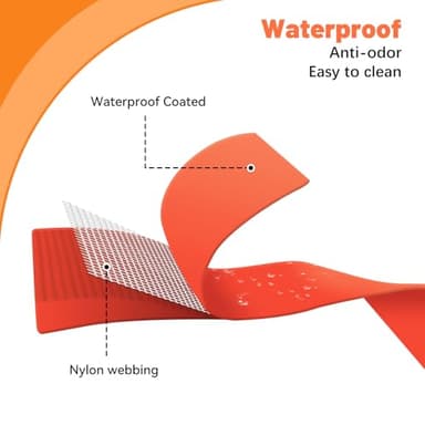 Kidding Pets Waterproof Dog Collar, Easy to Clean Rubber Dog Collars with Quick Release Buckle Fits Small Medium or Large Dogs (Orange, L < 15.4-24.8 inch) - Image 3