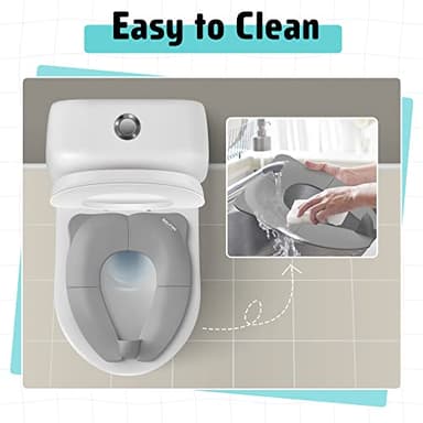 Travel Potty Seat for Toddler & Kid, Maliton Portable Potty Seat with Storage Bag, Foldable Potty for Toddler Travel, Non-Slip Potty Training Toilet Seat Cover with Splash Guard (Grey) - Image 7