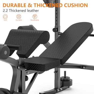 Rigel 600lbs 6 in 1 Adjustable Olympic Weight Bench Set with Leg Extension and Leg Curl Multi-Function Bench Press Set for Full Body Workout - Image 4