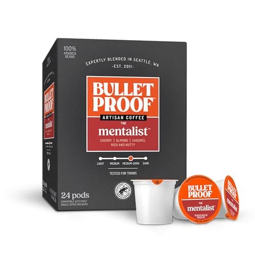 Bulletproof The Mentalist Medium-Dark Roast Single-Serve Pods, 24 Count, Clean Coffee Tested for Toxins, Packaging May Vary - Image 1
