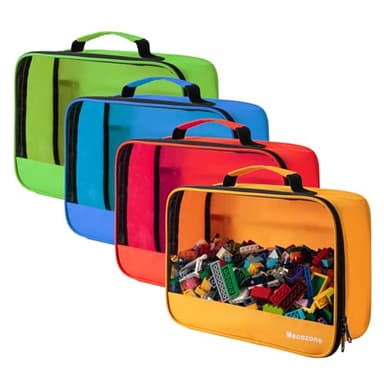 4 PCS Toys Storage Bag, Classic Bricks Building Set Storage Bag, Travel Case for Building Toys, Puzzles - Image 1